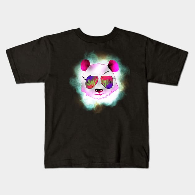 Savage Panda Kids T-Shirt by Danispolez_illustrations